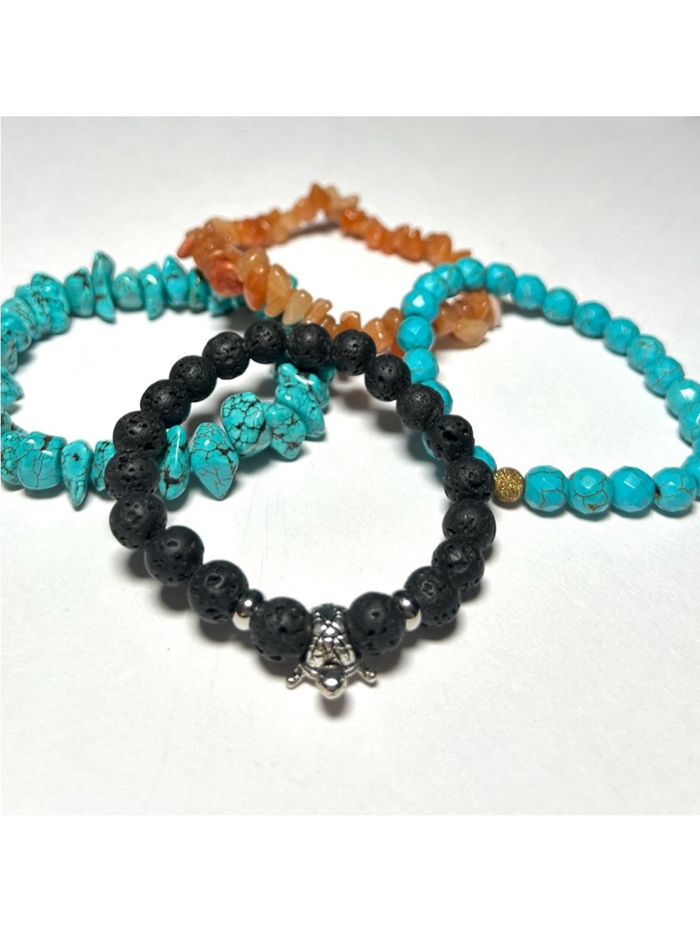 6 Piece Beaded Jewelry Set! Turquoise Beach Vibes! 2 Necklaces and 4 Bracelets!! - Picture 10 of 15